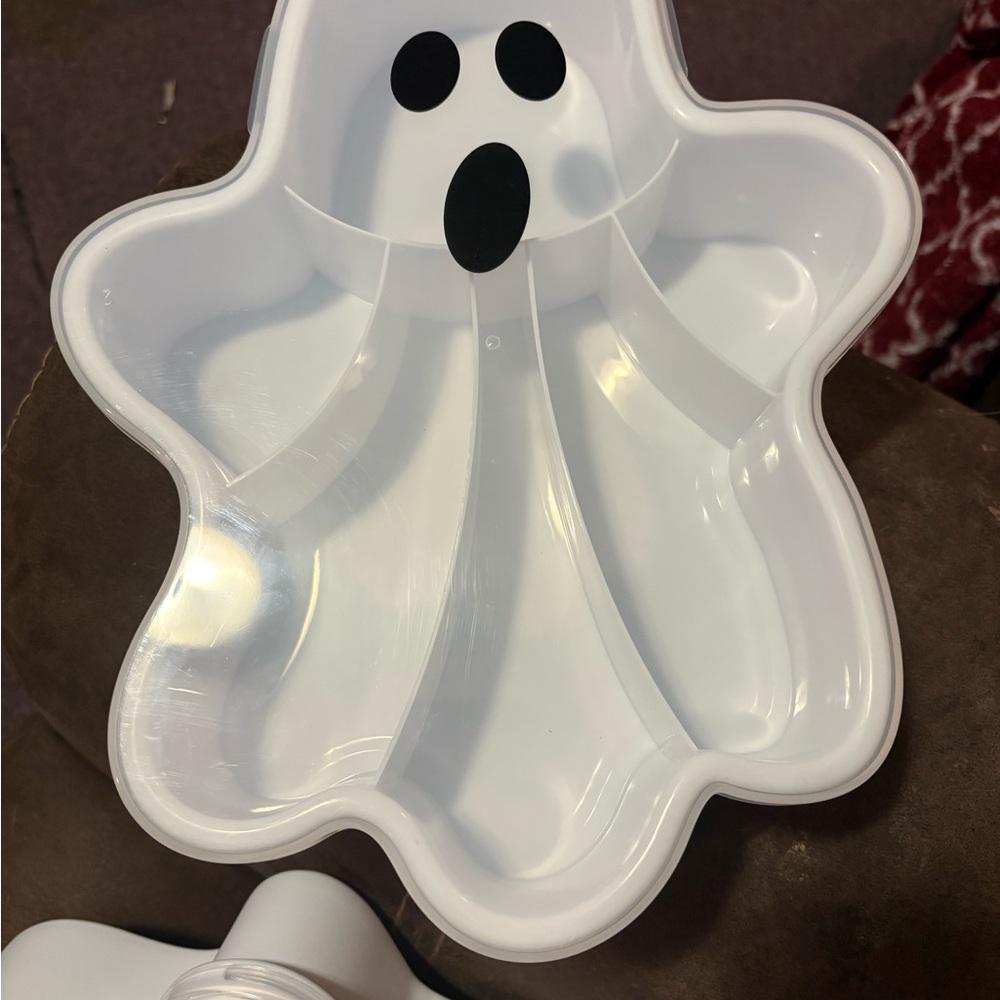 White Ghost-Shaped Serving Tray